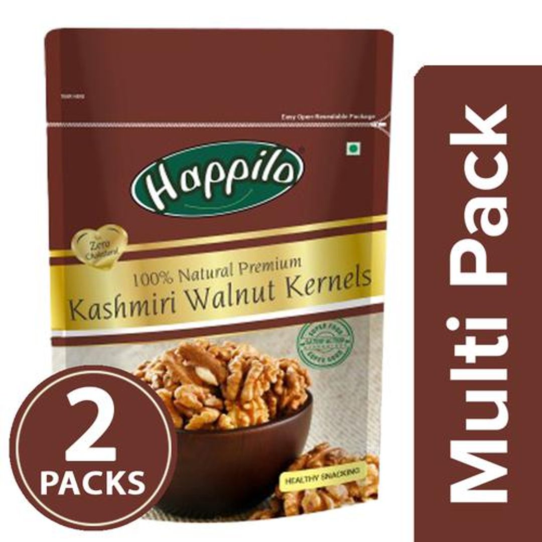 Happilo Walnuts - Kernels, Premium 100% Natural Kashmiri, 2x200 g Multipack