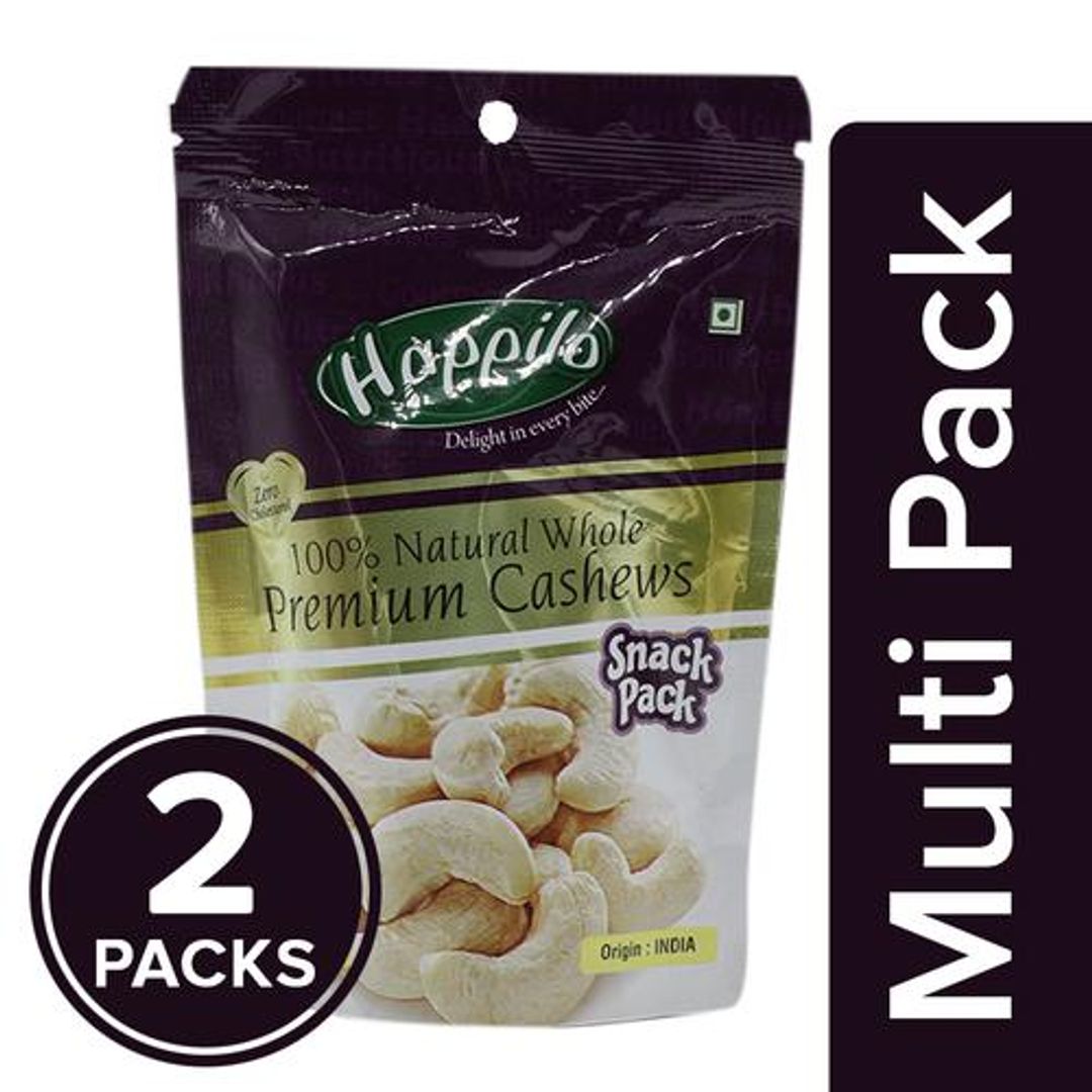 Happilo Premium Cashews - Whole, 100% Natural, 2x35 g Multipack