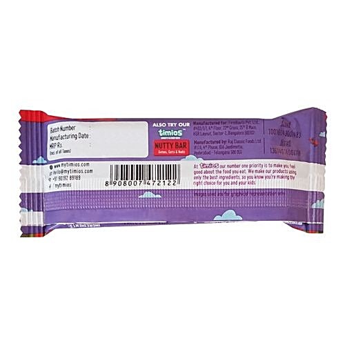 Timios 100% Natural & Healthy Energy Bars - Berry + Nutty (4+ Years, 2x30G), Combo 2 Items 