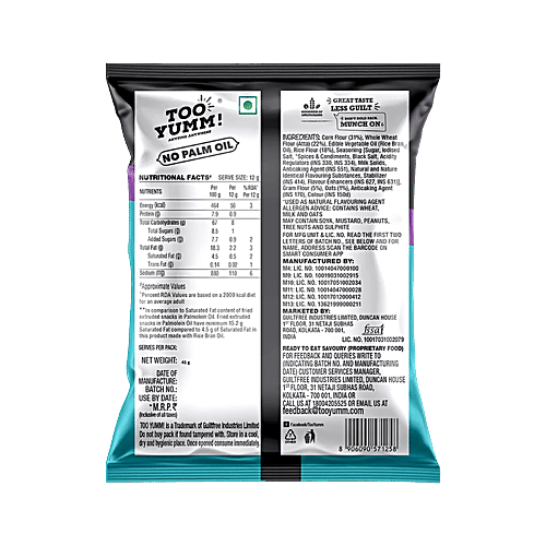 Too Yumm! Dahi Papdi Chaat Flavour Multigrain Chips, 3x41 g (Multipack) 