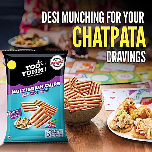 Too Yumm! Dahi Papdi Chaat Flavour Multigrain Chips, 3x41 g (Multipack) 