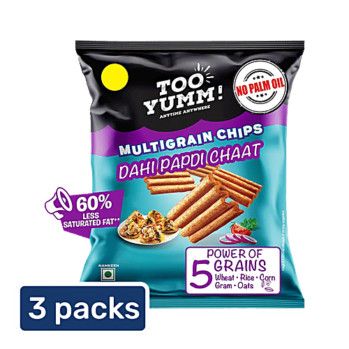 Too Yumm! Dahi Papdi Chaat Flavour Multigrain Chips, 3x41 g (Multipack) 