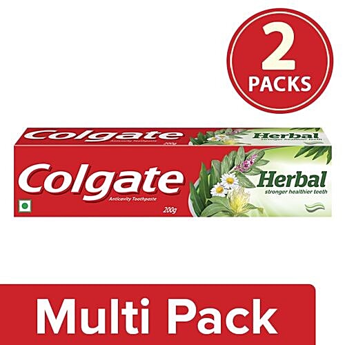 Colgate Toothpaste - Herbal, Natural, 2*200 g Multipack 