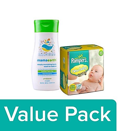 Buy bb Combo Mamaearth Body Wash 05 years 200ml + Pampers Active Baby