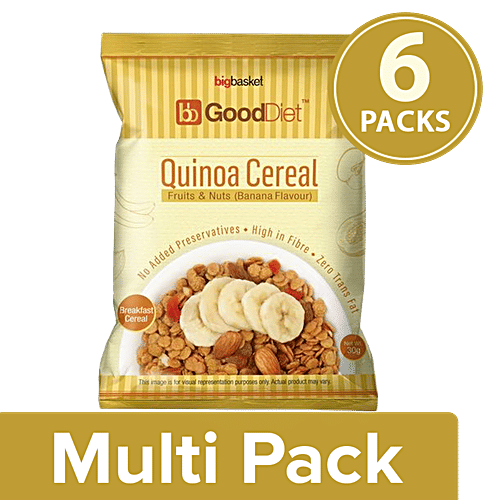 GoodDiet Quinoa Cereal - With Fruits & Nuts, Banana Flavour, 6x30 g Multipack 