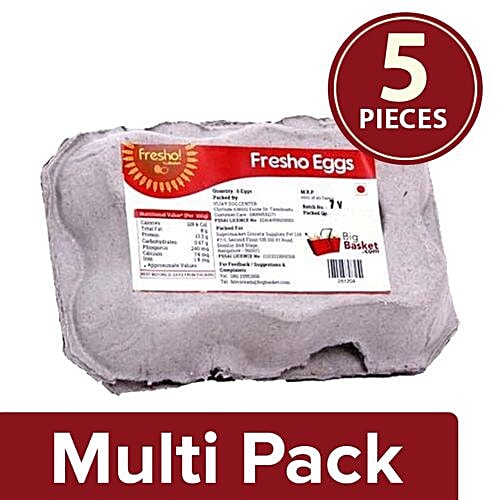 Fresho Eggs - Regular, 5x6 pcs Multipack 