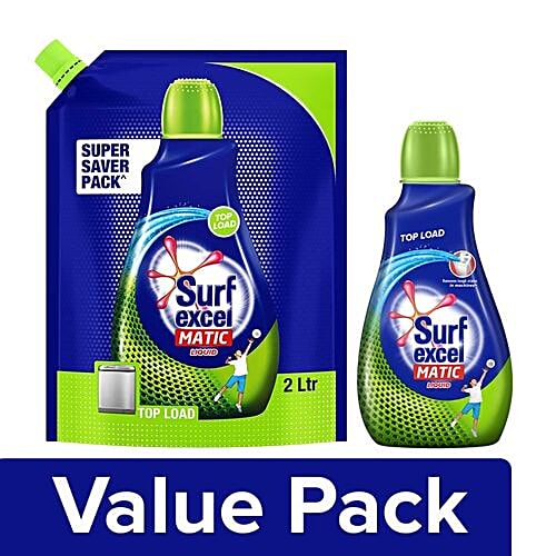 Buy Surf Excel Liquid Detergent Matic Top Load Pouch 2 lt + Bottle 1