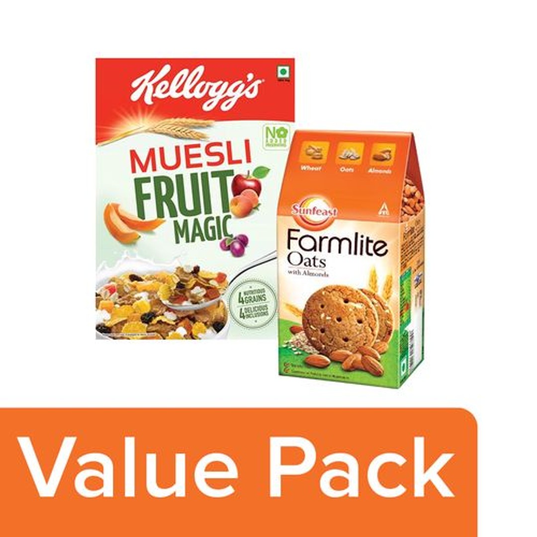 Buy bb Combo Sunfeast Farmlite Biscuit Oats & Almonds 150G + Kelloggs