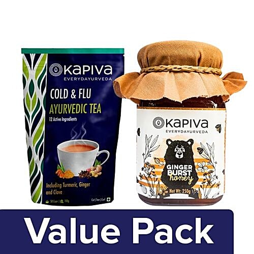 Buy Kapiva Ayurveda Tea Cold & Flu, Ayurvedic, 12 Active Ingredients