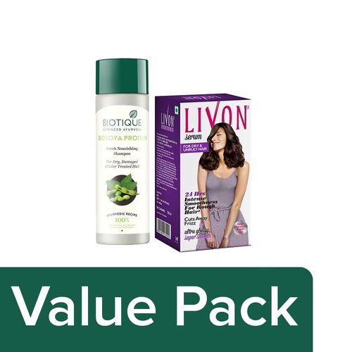 Buy bb Combo Biotique Color Treatment Shampoo+Livon Dry & Unruly Hair Serum  Online at Best Price of Rs 474 - bigbasket