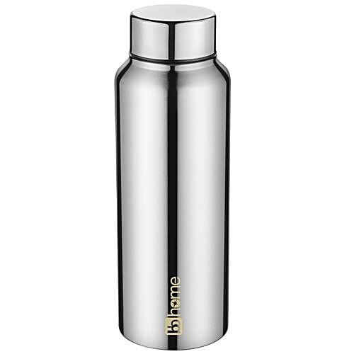 BB Home Frost Stainless Steel Bottle With Steel Cap - Steel Mirror Finish, PXP 1009 BK, 3x500 ml Multipack 