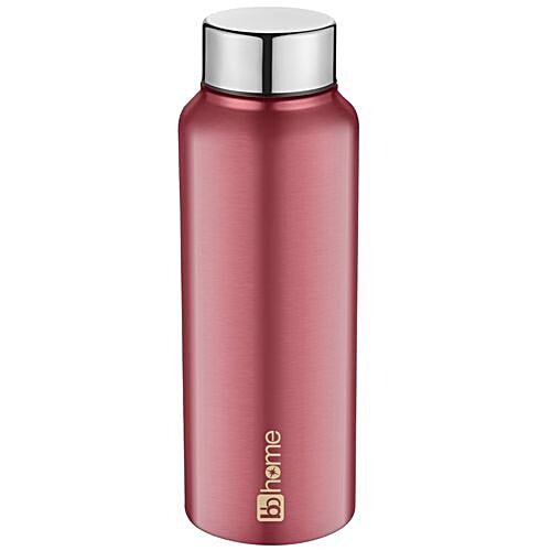 BB Home Frost Stainless Steel Bottle With Steel Cap - Metallic Pink Finish, PXP 1009 BK, 3x500 ml Multipack 