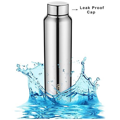 BB Home Frost Stainless Steel Bottle With Steel Cap - Steel Mirror Finish, PXP 1004 DV, 3x1 L Multipack 