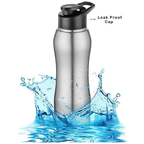 bb home Trendy Stainless Steel Water Bottle With Sipper Cap - Steel Matt Finish, 3x1 L Multipack 