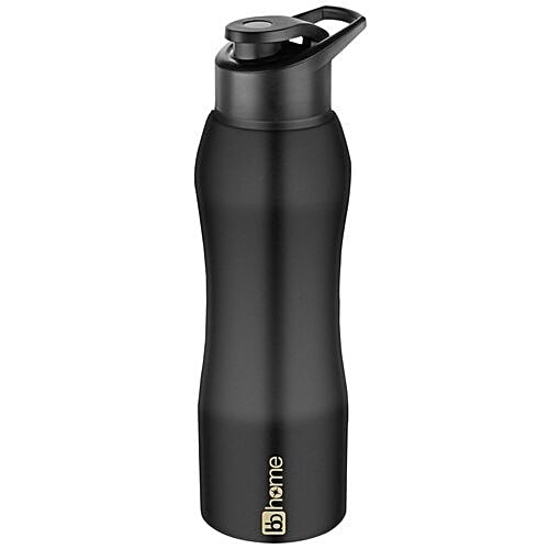 bb home Trendy Stainless Steel Water Bottle With Sipper Cap - Black, 3x1 L Multipack 