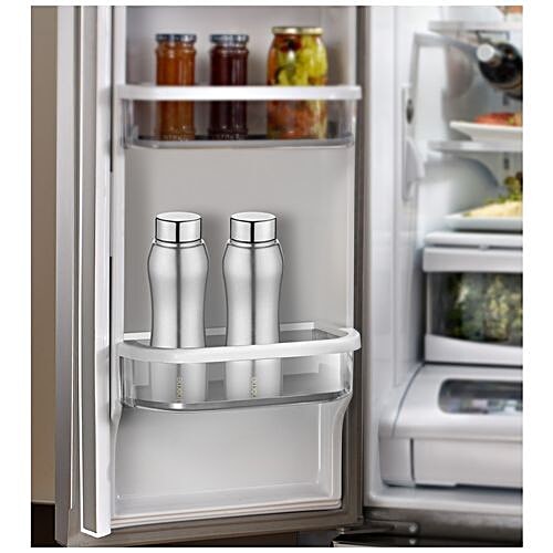 bb home Trendy Stainless Steel Water Bottle With Steel Cap - Steel Matt Finish, 3x1 L Multipack 