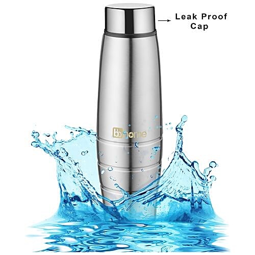 BB Home Aqua Stainless Steel Bottle With Steel Cap - Steel Matt Finish, PXP 1003 DV, 3x1 L Multipack 