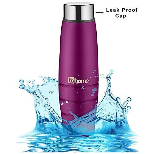BB Home Aqua Stainless Steel Bottle With Steel Cap - Purple, PXP 1003 DV, 3x1 L Multipack 