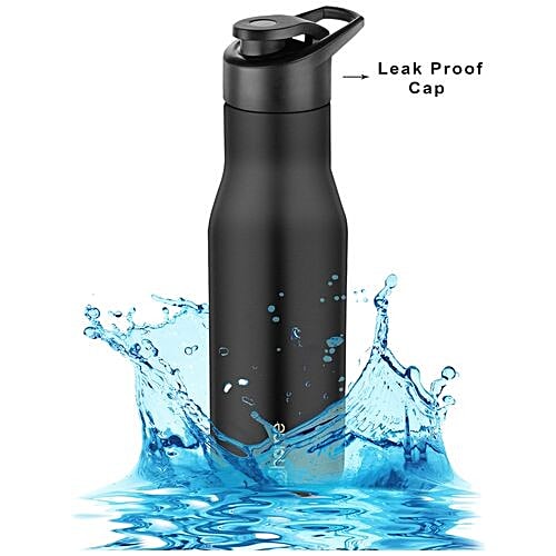 BB Home Puro Stainless Steel Bottle With Sipper Cap - Black Colour, PXP 1008 CQ, 3x750 ml Multipack 