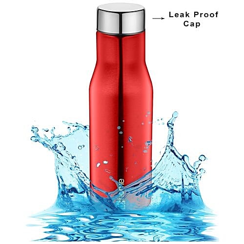 BB Home Puro Stainless Steel Bottle With Steel Cap - Dark Red Colour, PXP 1008 CV, 3x750 ml Multipack 