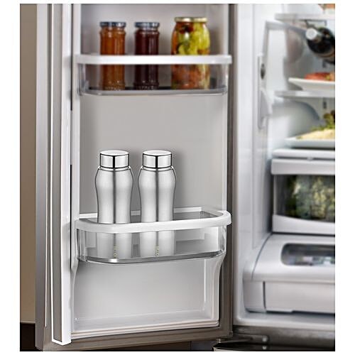 bb home Trendy Stainless Steel Water Bottle With Steel Cap - Steel Matt Finish, 2x750 ml Multipack 