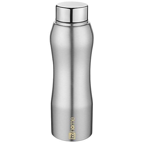 bb home Trendy Stainless Steel Water Bottle With Steel Cap - Steel Matt Finish, 2x1 L Multipack