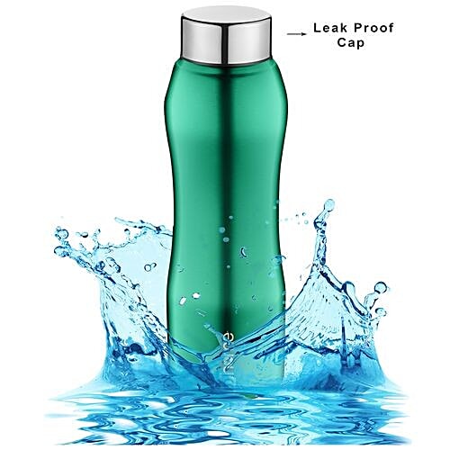 BB Home Trendy Stainless Steel Bottle With Steel Cap - Turquoise Colour, PXP 1002 DV, 2x1 L Multipack 