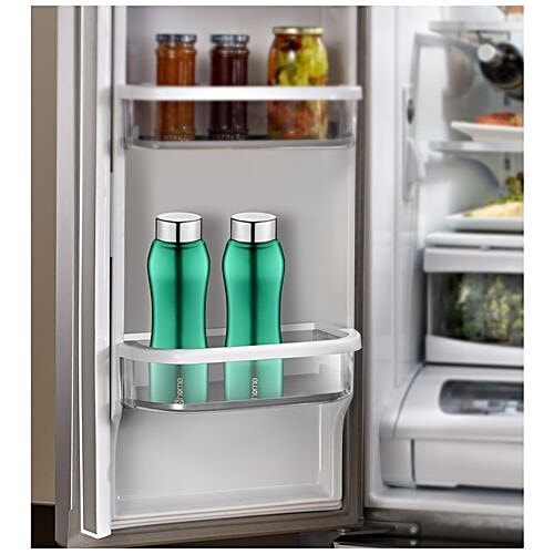 BB Home Trendy Stainless Steel Bottle With Steel Cap - Turquoise Colour, PXP 1002 DV, 2x1 L Multipack 