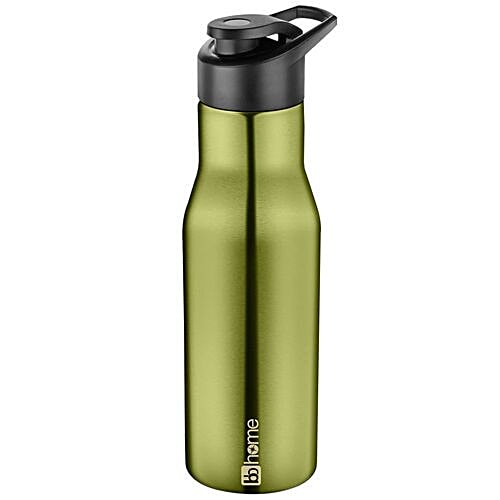 BB Home Puro Stainless Steel Bottle With Sipper Cap - Metallic Green Finish, PXP 1008 CQ, 2x750 ml Multipack 