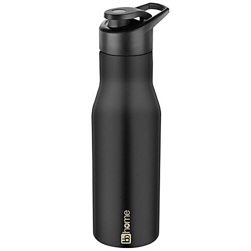 BB Home Puro Stainless Steel Bottle With Sipper Cap - Black Colour, PXP 1008 CQ, 2x750 ml Multipack 