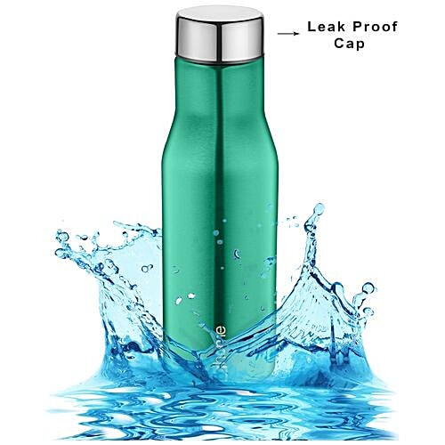 BB Home Puro Stainless Steel Bottle With Steel Cap - Turquoise Colour, PXP 1008 CV, 2x750 ml Multipack 