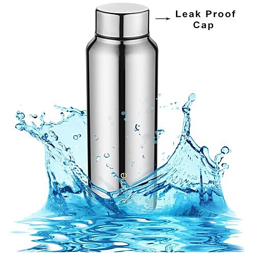 BB Home Frost Stainless Steel Bottle With Steel Cap - Steel Mirror Finish, PXP 1009 BK, 6x500 ml Multipack 