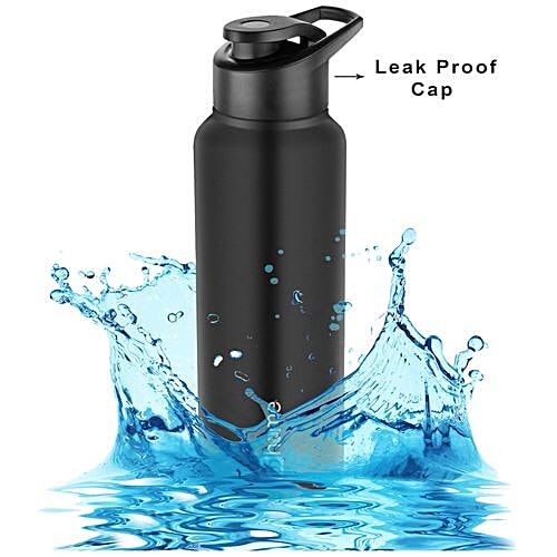 BB Home Frost Stainless Steel Bottle With Sipper Cap - Black, PXP 1004 CQ, 6x750 ml Multipack 