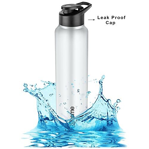 BB Home Frost Stainless Steel Bottle With Sipper Cap - White Matt Finish, PXP 1004 DQ, 6x1 L Multipack 