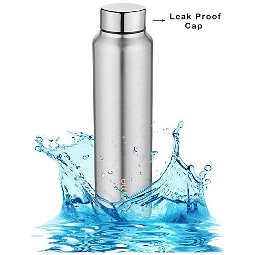 BB Home Frost Stainless Steel Bottle With Steel Cap - Steel Matt Finish, PXP 1004 DV, 6x1 L Multipack 