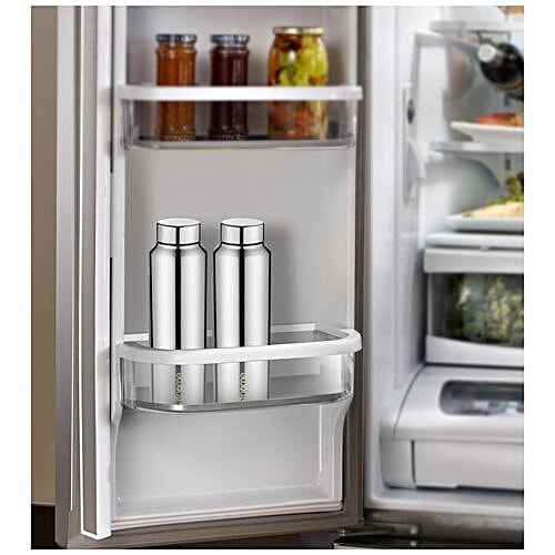 BB Home Frost Stainless Steel Bottle With Steel Cap - Steel Mirror Finish, PXP 1004 DV, 6x1 L Multipack 