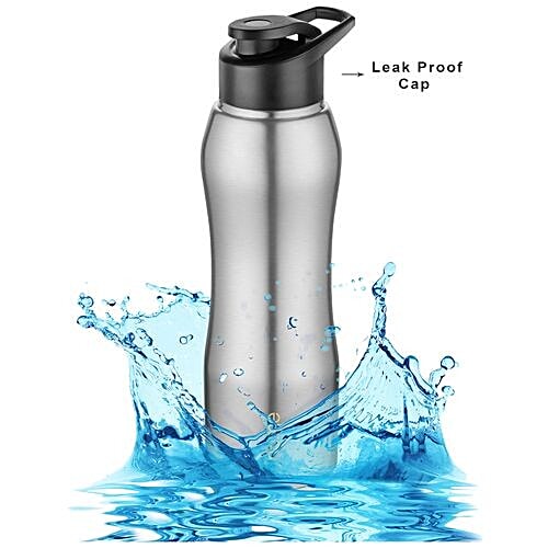 BB Home Trendy Stainless Steel Bottle With Sipper Cap - Steel Matt Finish, PXP 1002 CQ, 6x750 ml Multipack 