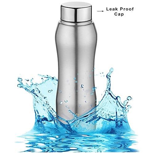 bb home Trendy Stainless Steel Water Bottle With Steel Cap - Steel Matt Finish, 6x750 ml Multipack 