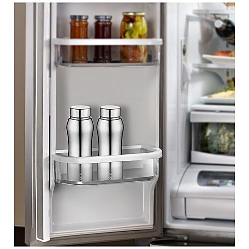 BB Home Trendy Stainless Steel Bottle With Steel Cap - Steel Mirror Finish, PXP 1002 CV, 6x750 ml Multipack 