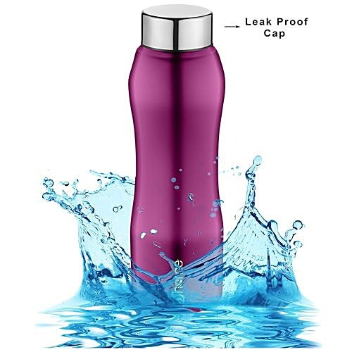 BB Home Trendy Stainless Steel Bottle With Steel Cap - Purple, PXP 1002 DV, 6x1 L Multipack 