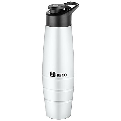 BB Home Aqua stainless steel Bottle with Sipper Cap - White Matt Finish, PXP 1003 DQ, 6x1 L Multipack 