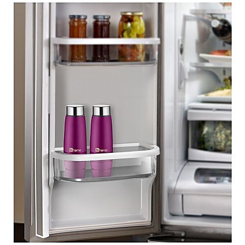 BB Home Aqua Stainless Steel Bottle With Steel Cap - Purple, PXP 1003 DV, 6x1 L Multipack 