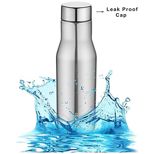 BB Home Puro Stainless Steel Bottle With Steel Cap - Steel Matt Finish, PXP 1008 CV, 6x750 ml Multipack 
