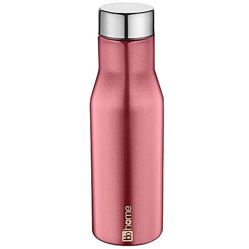 BB Home Puro Stainless Steel Bottle With Steel Cap - Metallic Pink, PXP 1008 CV, 6x750 ml Multipack 