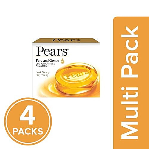 Pears Pure & Gentle Soap Bar, 4x75 g Multipack 
