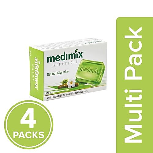 Medimix Bathing Soap - Ayurvedic Natural Glycerine, 4x125 g Multipack 