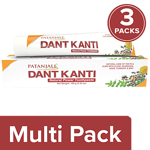 Patanjali Dant Kanti - Regular Dental Cream, 3x100 g Multipack 