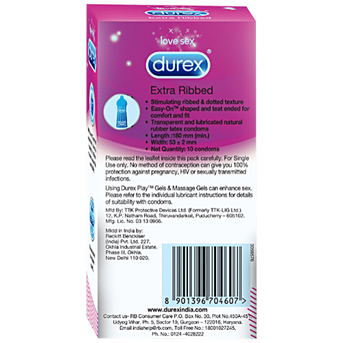 Durex Condoms - Extra Ribbed, 3x10's pack Multipack 