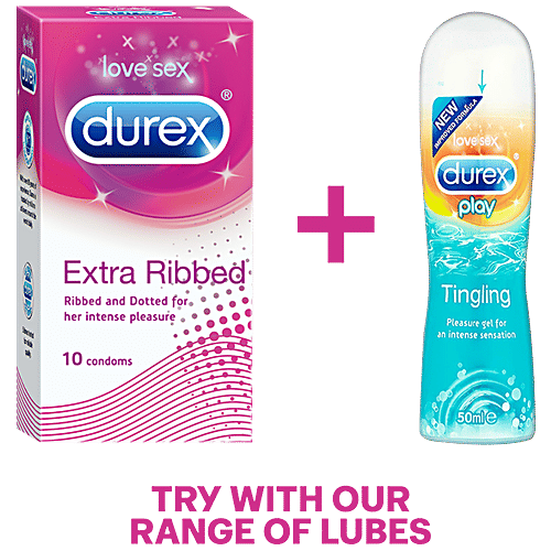 Durex Condoms - Extra Ribbed, 3x10's pack Multipack 