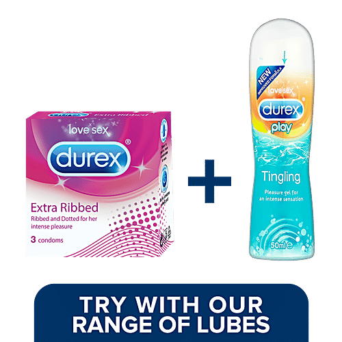 Durex Condoms - Extra Ribbed, 5x10's pack Multipack 